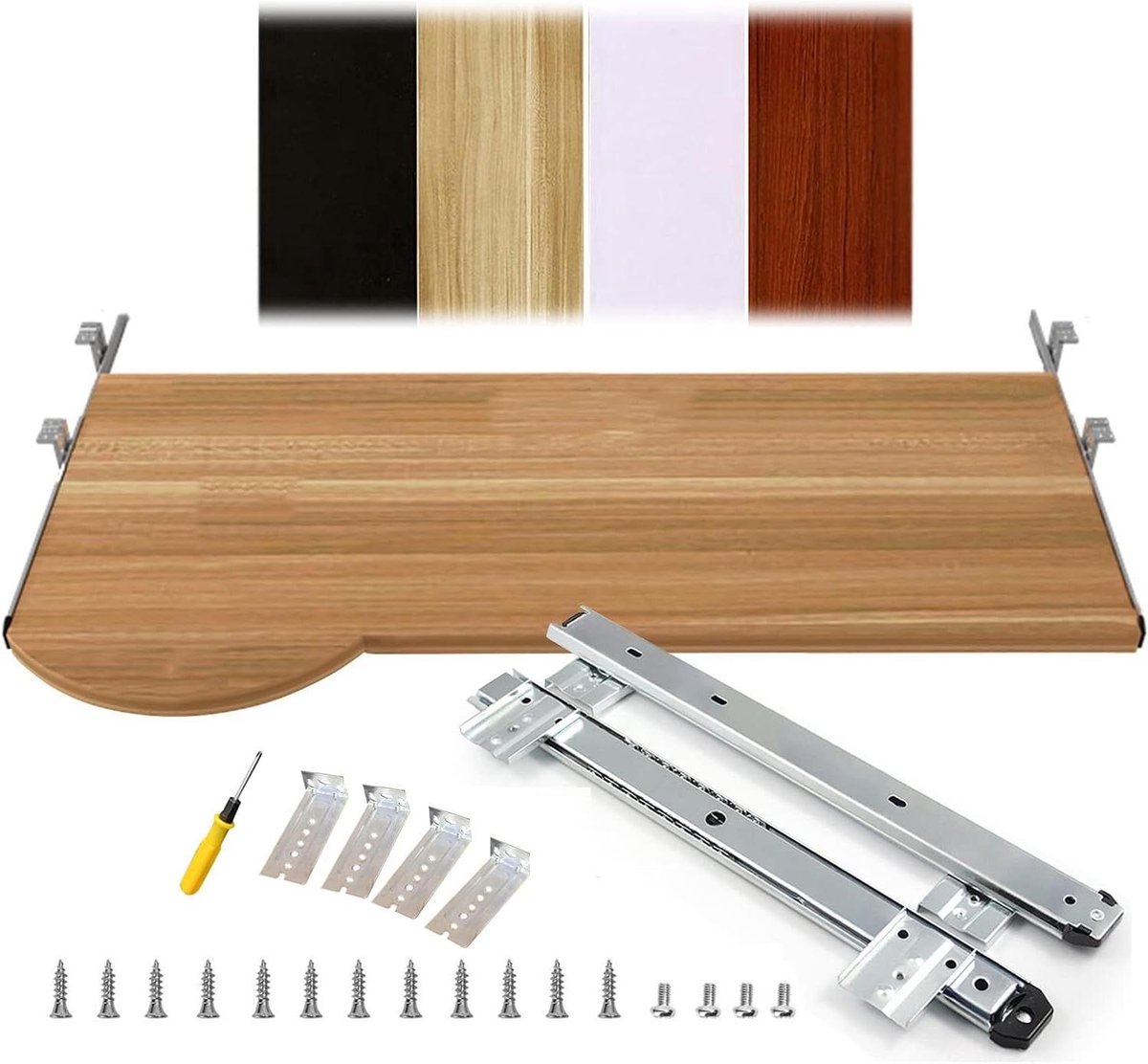 Schuiftoetsenbord lade - Onder bureau lade - Werkruimte organiseren - In hoogte verstelbaar - 70 x 26 cm - Wit