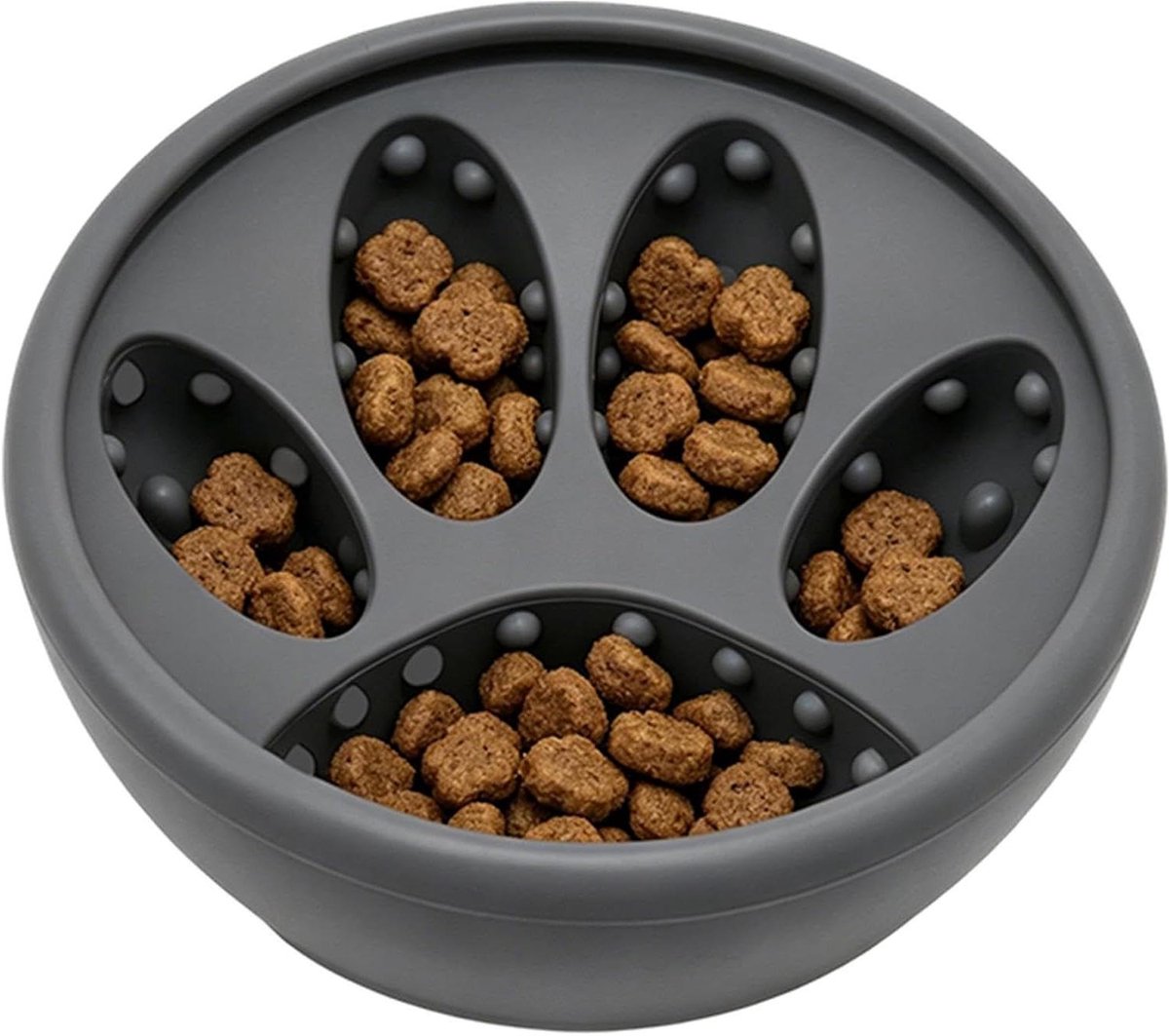 Honden Likbak - Interactieve Voerbak - Mentale Stimulatie - Antislip Antikiep - 12 cm - Grijs