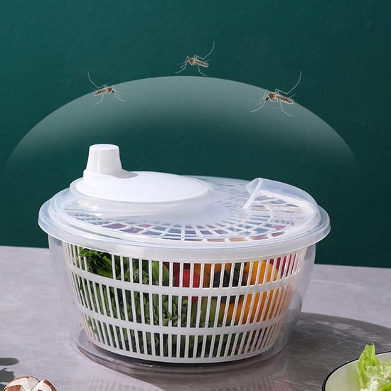 Slacentrifuge Groente Droger - Sla Wasser - Gezond Eten Bereiden - Praktische Afvoeropening - 228 cm Lengte - Wit — afbeelding 4