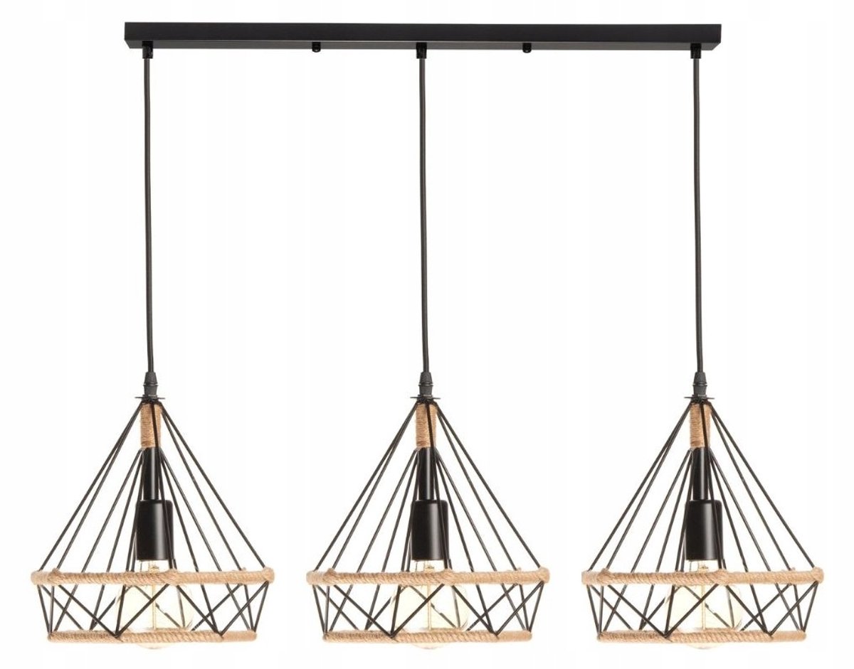 Luxe Hanglamp GEO S Boho - 3-lichts, Jute & Metaal, E27