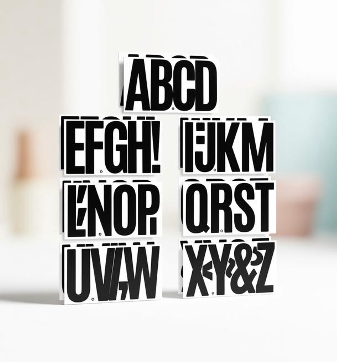 Maison Elara Grote letterstickers 15 cm - Zwart - 14 vellen - Waterdichte vinyl plakletters