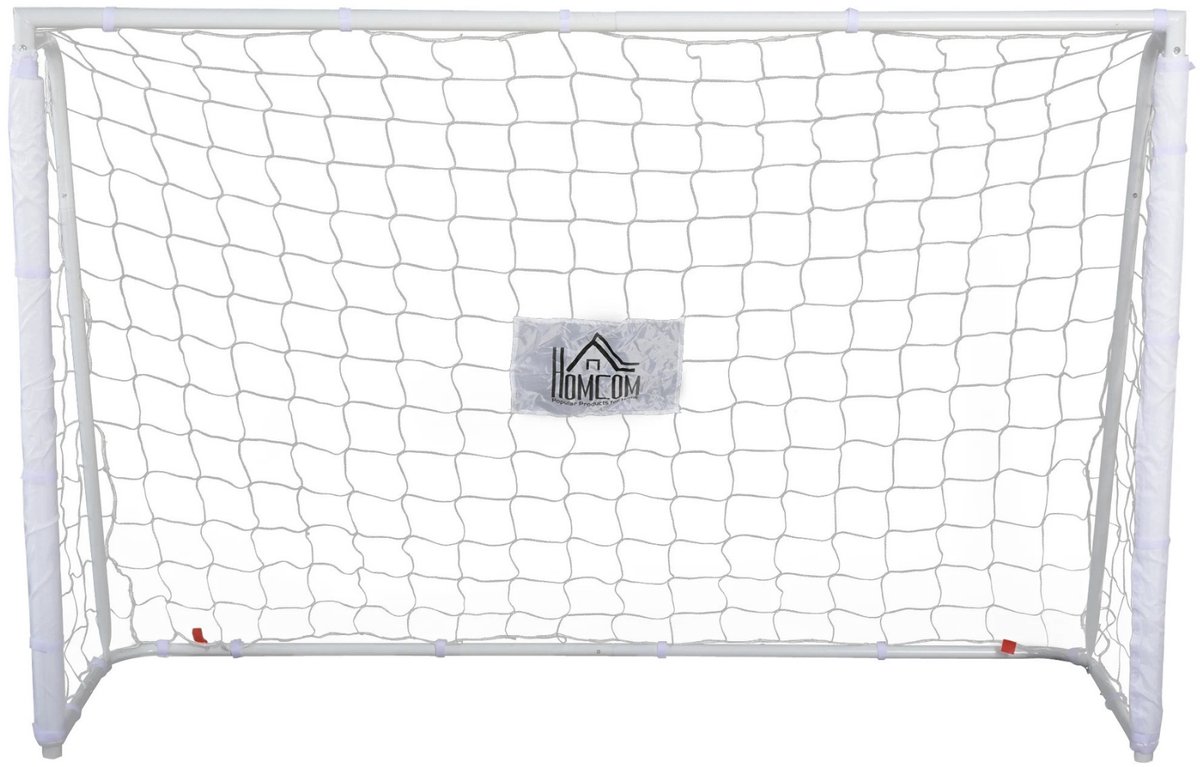 Noventra voetbaldoel-voetbalgoal-voetbalgoal voor kinderen-goal-186x62x123 cm-metaal-PE gaas-wit