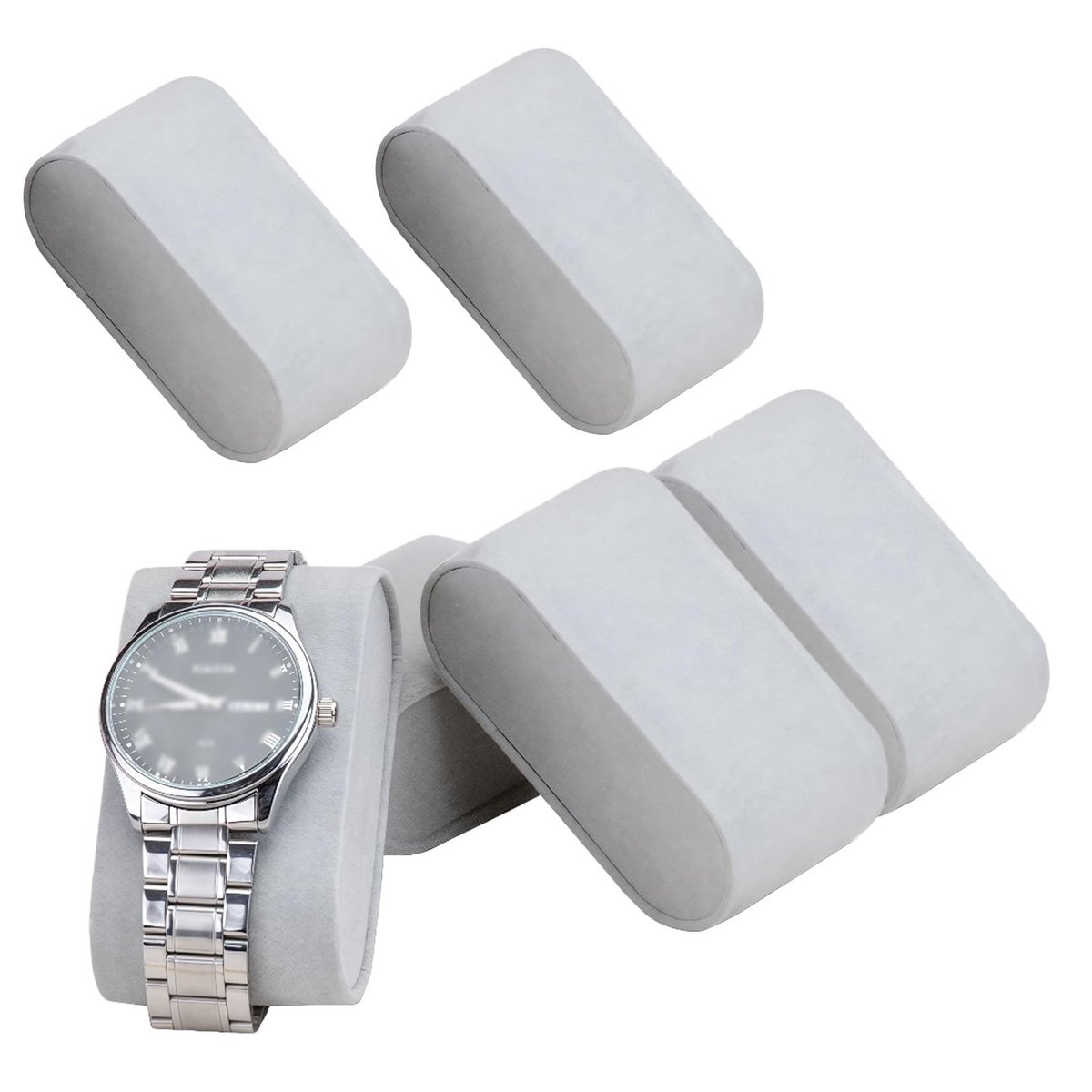 Dailygoods- Horloge Display - 6 Stuks Fluwelen Kussens - Zachte Armband Kussens - Sieraden Houder - Elegant Ontwerp - Bescherming tegen Krassen - Sieradenkussens