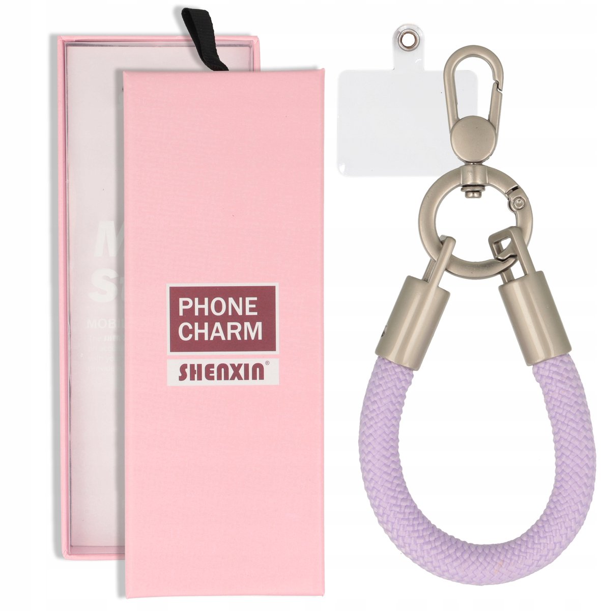 Korte Telefoon Lanyard met 360° Draaibare Karabijnhaak - Paars