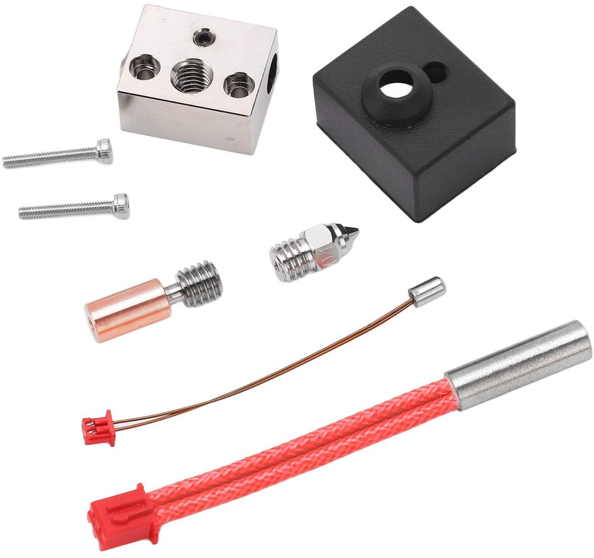 Dailygoods- Verwarmingsblokset 0,4 mm - Hotend - Hoge Temperatuur 300 °C - Extruder/Sproeierset - Compatibel met Ender 3 S1/S1 Pro/CR 10 Smart Pro/Sermoon V1/V1 Pro