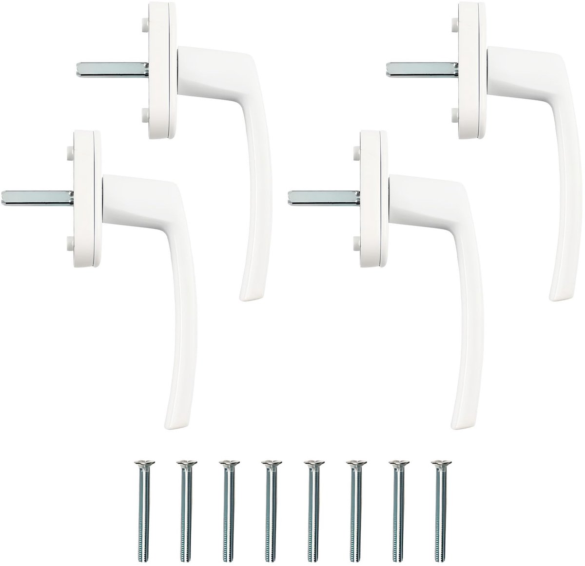 Dailygoods- Raamgrepen 4 Stuks - Aluminium met Veiligheidsslot - Kinderbeveiliging - Draaibaar Ontwerp - Geschikt voor Ramen en Deuren - Gatafstand 43 mm - Deurgrepen