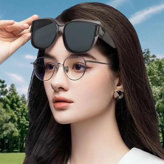 Zonnebril Gepolariseerd - Overzet Zonnebril Dames - UV-bescherming - Wrap Over Bril - Lichtgewicht - Comfortabel TR-frame - Overzetzonnebril — afbeelding 4