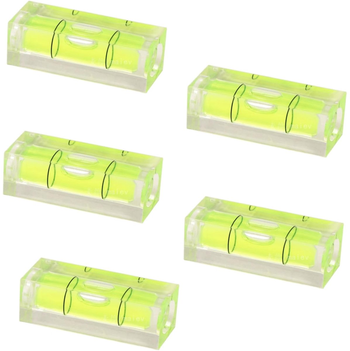 ZEYNOMAX- Waterpas - 5 Stuks Mini-waterpas - Acryl - Camping/Camera - 15 x 15 x 40 mm - Professionele Meting - Niveaumeter