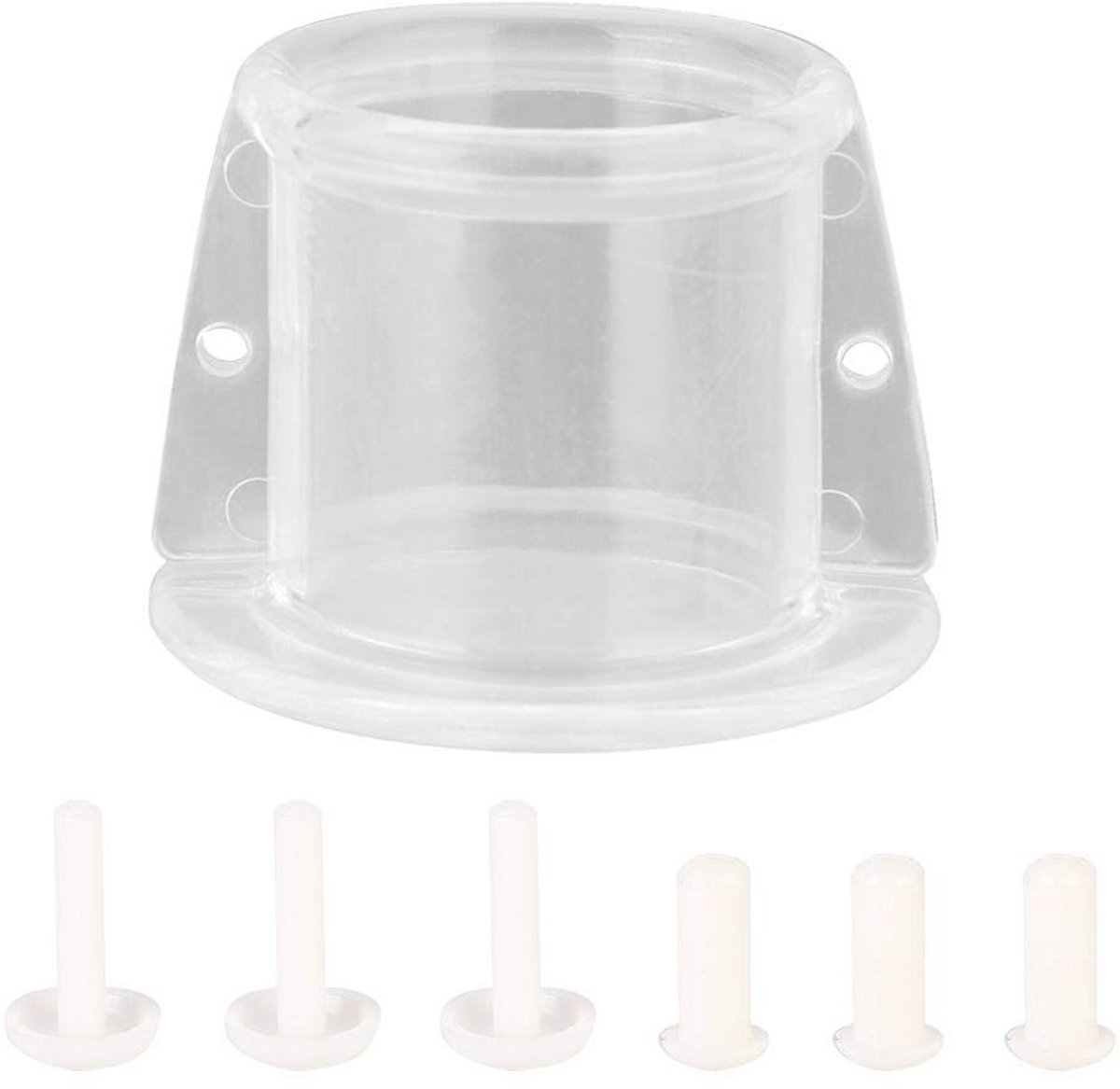 JHUBERS- Halswarmte Kegel - Transparant - Maat S - Acryl - Papegaaien Halsband - Inclusief Schroeven