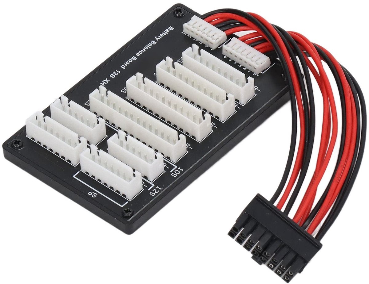 JHUBERS - Parallel Opladen - Gebalanceerde Adapterkaart - Geschikt voor Lithiumbatterijen - 12S Formaat - Uitbreidingskaart - Voor Vliegtuigmodelle...