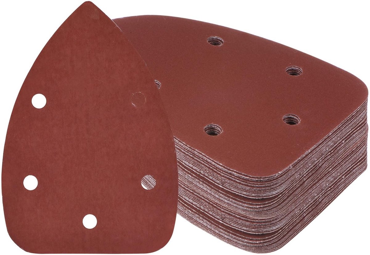 JHUBERS- Schuurpapier Set 50 Stuks - Schuurpapier Driehoek 2000 - Aluminiumoxide - Voor Hout en Metaal - Gelijkmatige Korrelverdeling - Antislip - Schuurvellen