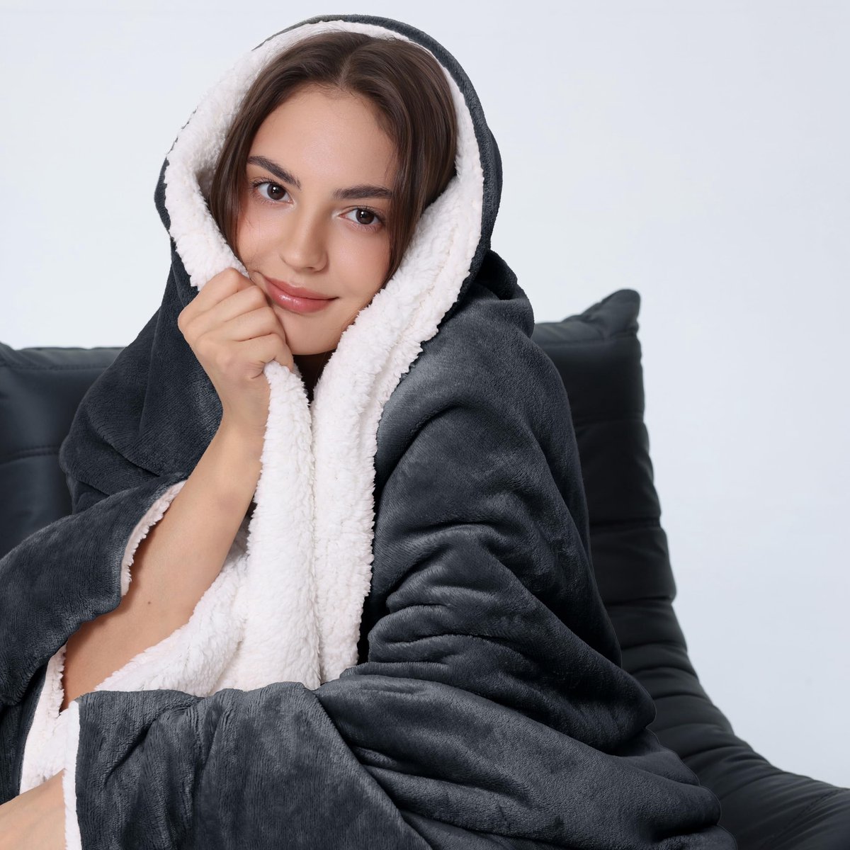 JHUBERS- Knuffeldeken Dubbelzijdig Design - Sherpadeken - Fleecedeken - Woondeken - Bankdeken - 130 x 150 cm - Warm en Zacht - Deken