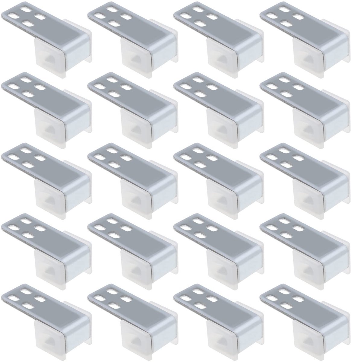 JHUBERS- Spring Clips 20 Stuks - Bekleding Meubels - Klemmen - Veerbevestiging - Zilver - 4 Gaten voor Spijkers - Meubelclips