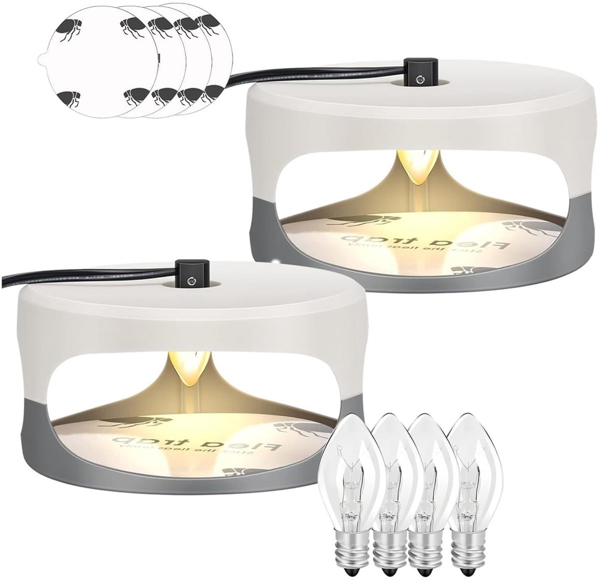 JHUBERS- Vlooienval Geurloos - Sticky Dome Vlooien- en Bedwantsenval - 2-Pack - Veilig voor Binnen - Diameter 18,5 cm - Effectieve Ongediertebestrijding - Ongedierteval