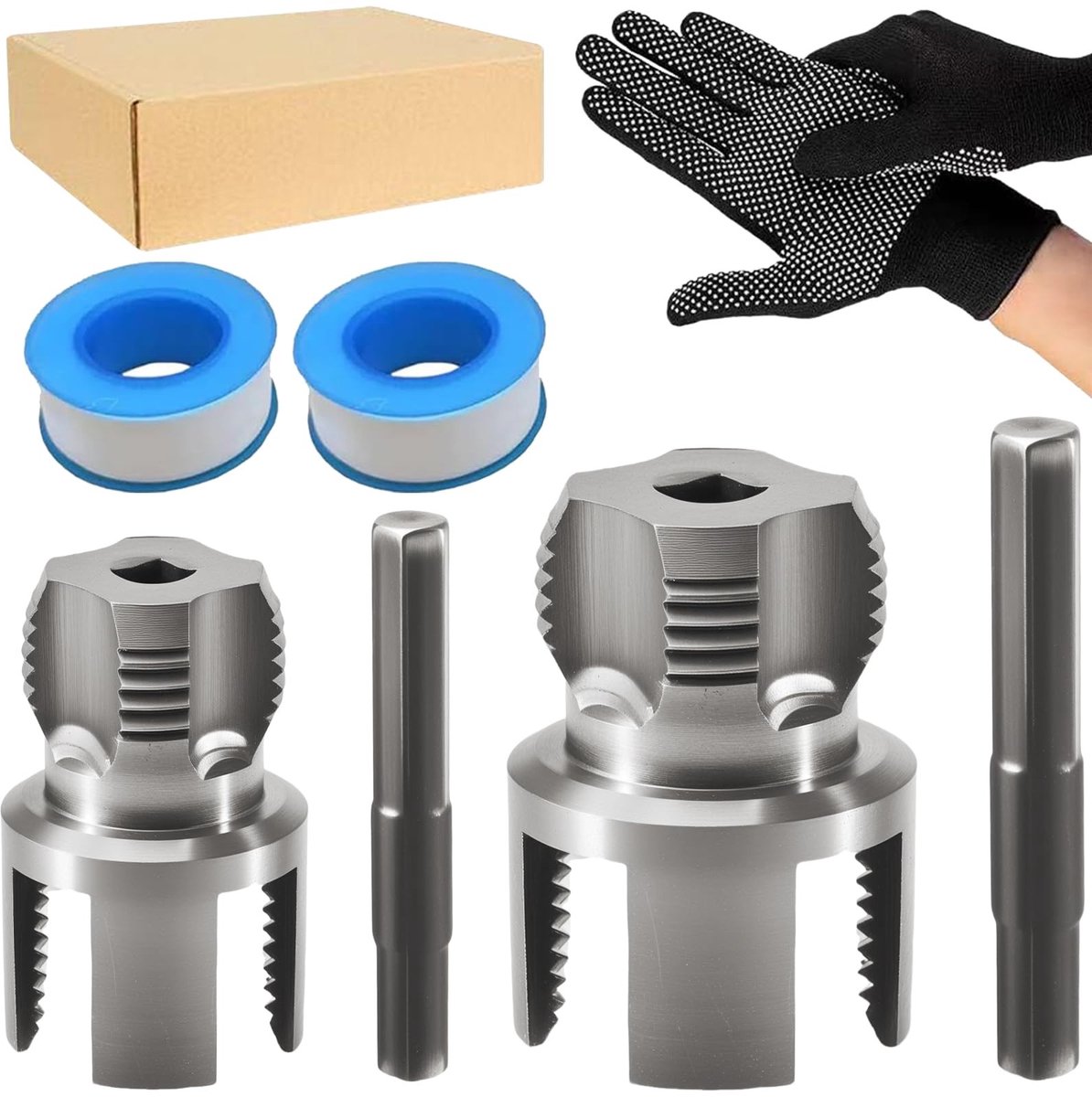 JHUBERS - Pijpschroefdraadboorset voor 1/2 en 3/4 inch Buizen