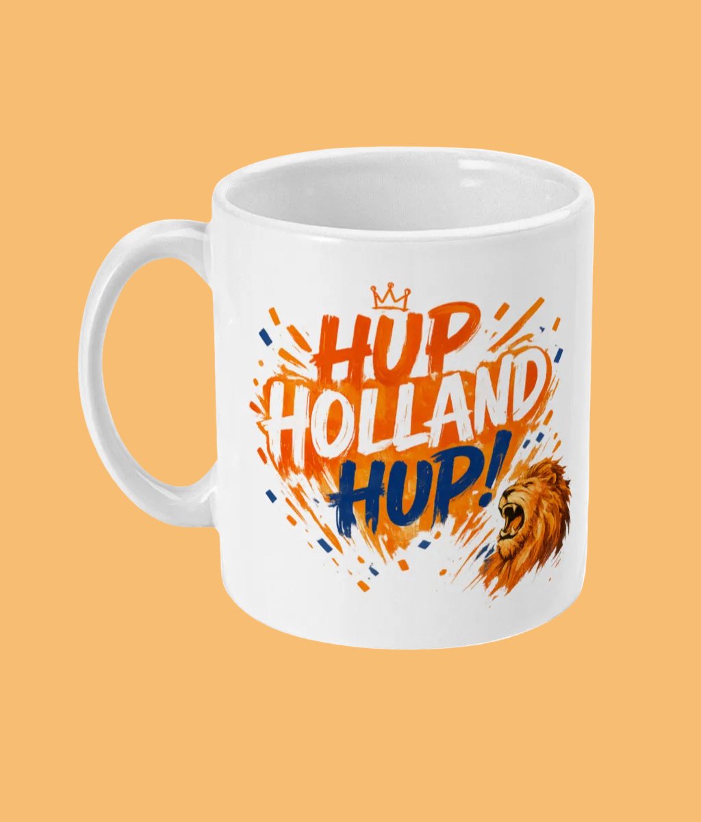 Mokster Hup Holland Hup Mok – Oranje Voetbal Mok – Nederlands Elftal Cadeau – EK en WK Mok – Grappige Koffiemok voor Voetbalfans