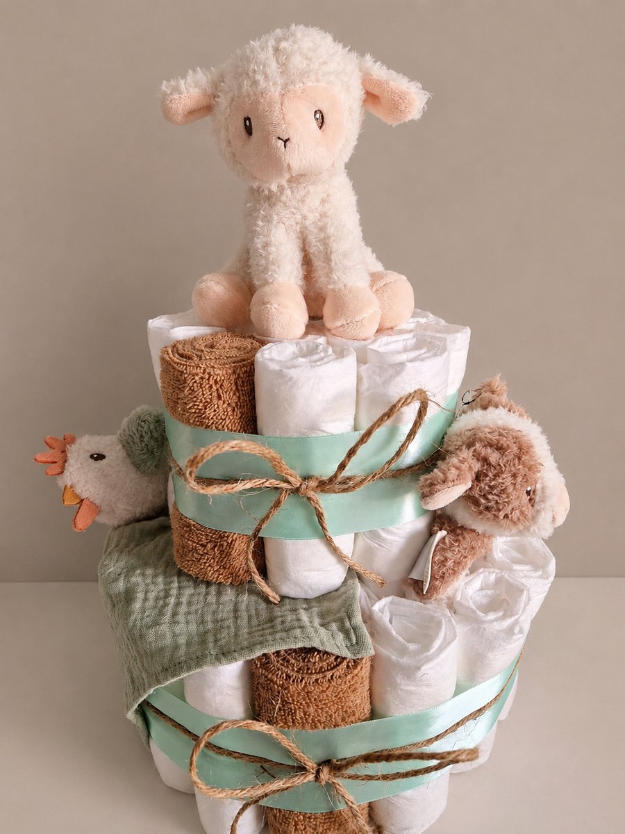Little Dutch Little Farm Luiertaart Neutraal - babyshower - kraamcadeau