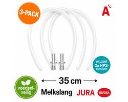 3 x melkslang o.a. voor Jura - incl. 2 x HP3 connector - SET A - siliconen cappuccino slang melk - 3-pack - Jura E8 S8 J8 J10 X8 - Nivona - Melitta - 35 CM - Voordeel - cappuccinatore - melkslangenset