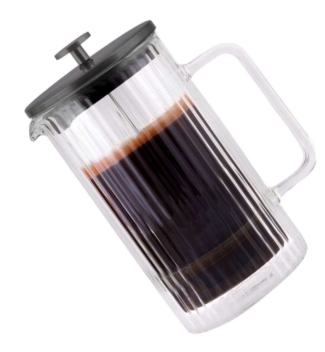 Vialli Design Tulp Dubbelwandig Glazen Cafetière/Theepot 1L