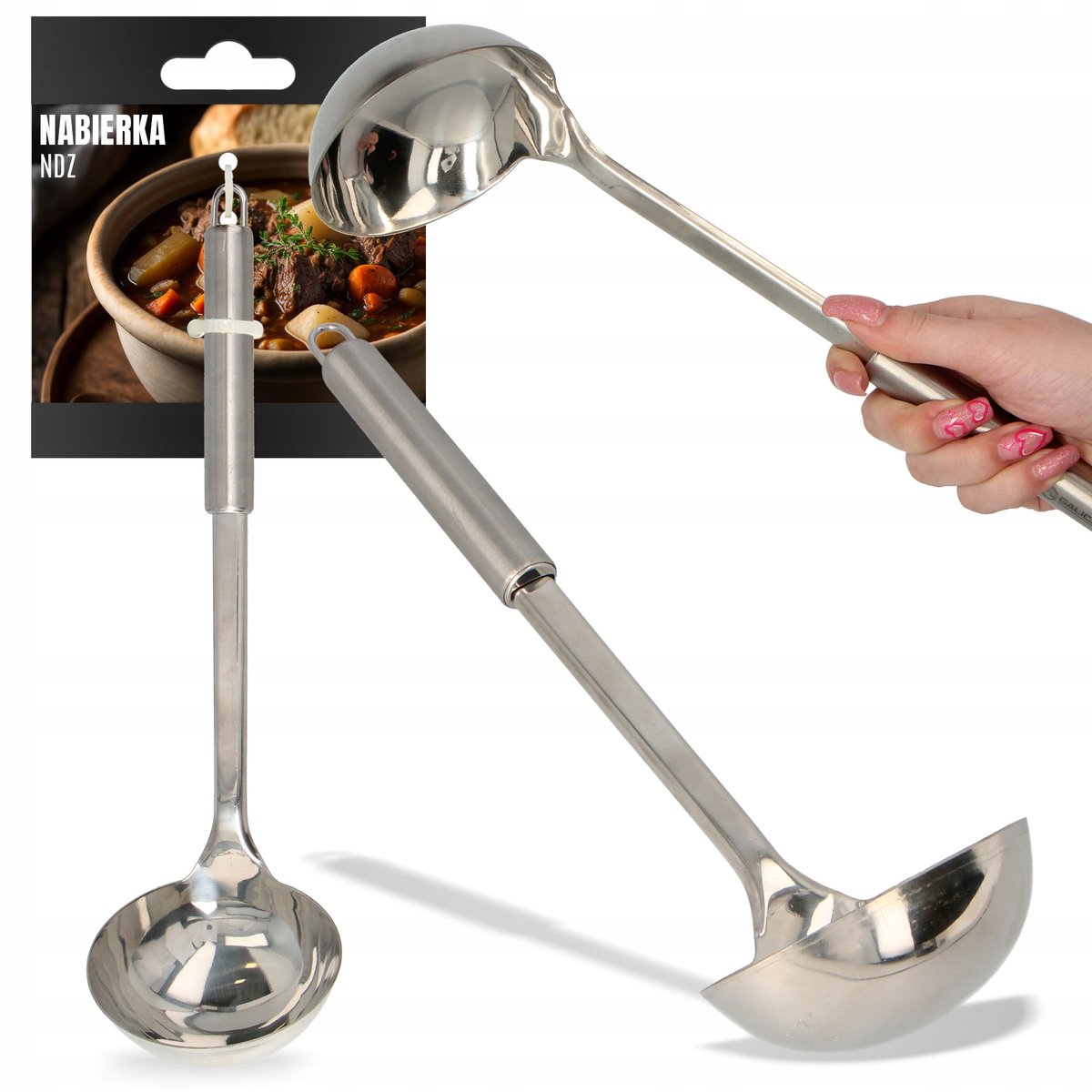 Grote RVS Soeplepel & Sauslepel - Keukenlepel 33cm