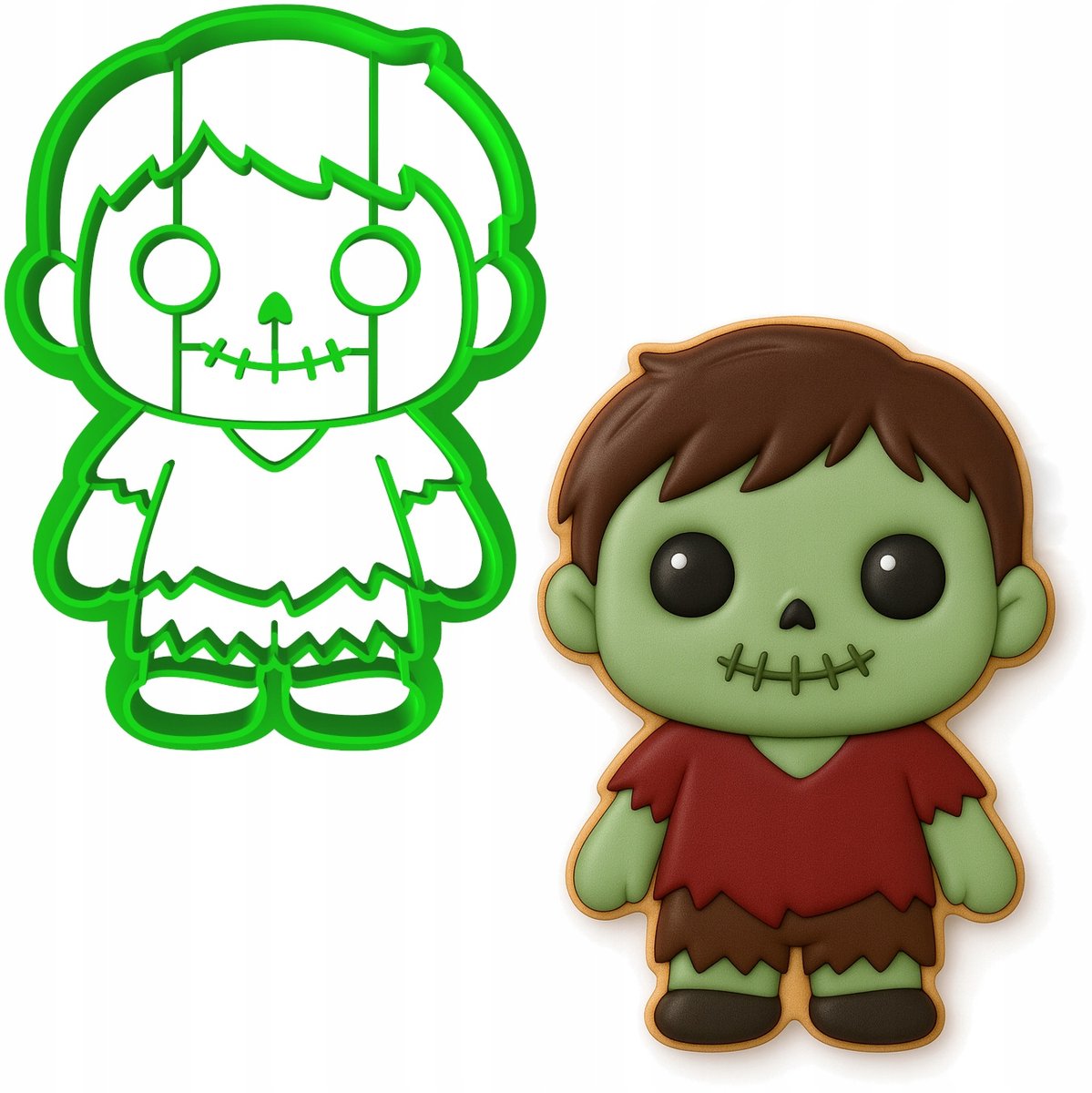 Halloween Koekjesvorm Zombie 8cm - Bakvorm voor Koekjes en Peperkoek