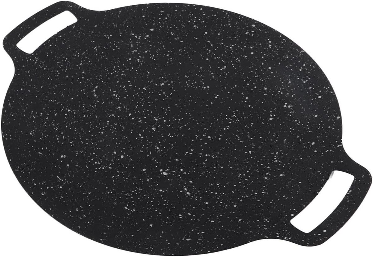 Grillpan Rond BBQ Bakplaat Buiten Koken Anti-aanbaklaag 28 cm Zwart