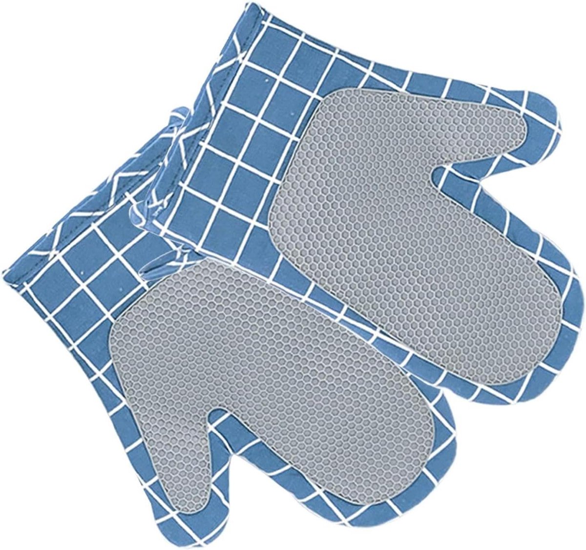 Ovenwanten Set - Grillhandschoenen - Veilig Koken - Hittebestendig Siliconen - 26 x 17 cm - Blauw