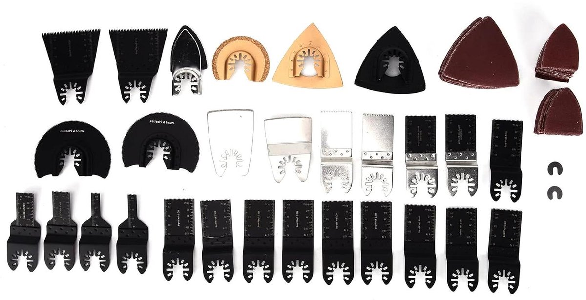 Oscillerende Zaaghulpstukken - Multitool Accessoires - Metaal Hout Plastic - 24 Delige Set - 10 Soorten - Zilverkleurig