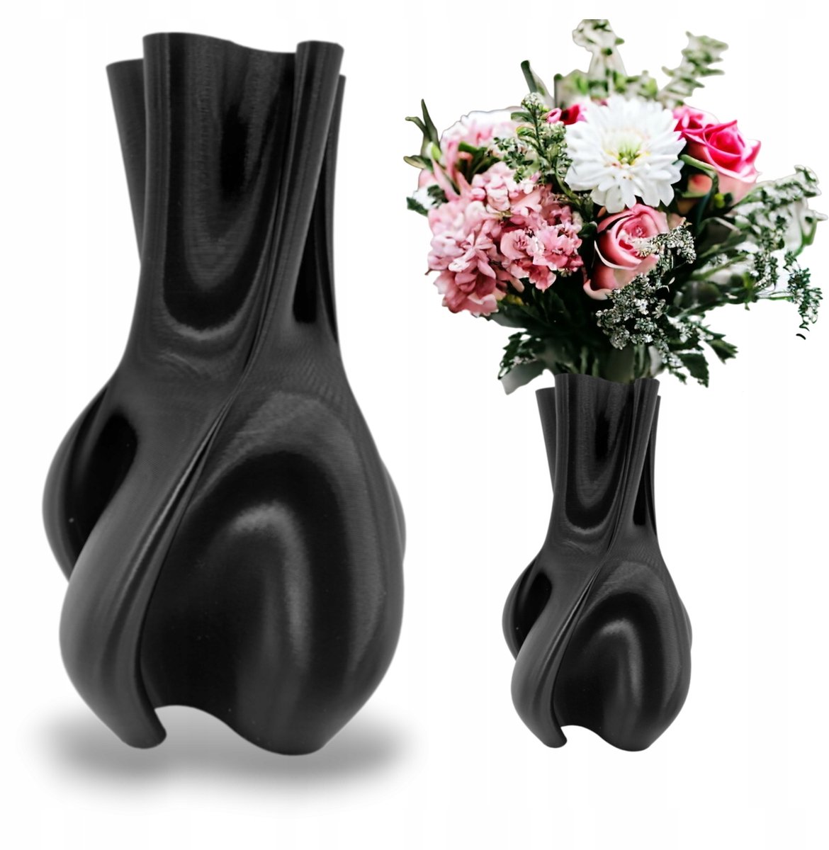 Moderne Vaas 20 cm - Onbreekbaar Biologisch Kunststof - Zwart
