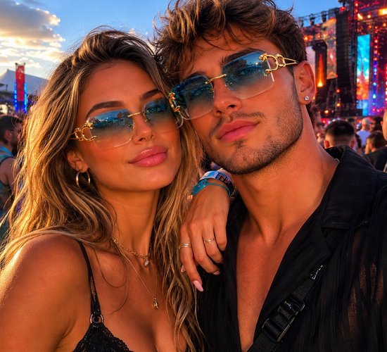 Zonnebril Groen | Rimless Glasses | Oversized | Frameloos Zonnebril| Trendy Eyewear voor Heren en Dames | Randloze Zonnebril | Heren/ Dames bril | zomerbril/ bril/ brillen | Heren zonnebril / zonnebril zonder rand | zomer bril | Randloze bril — afbeelding 2