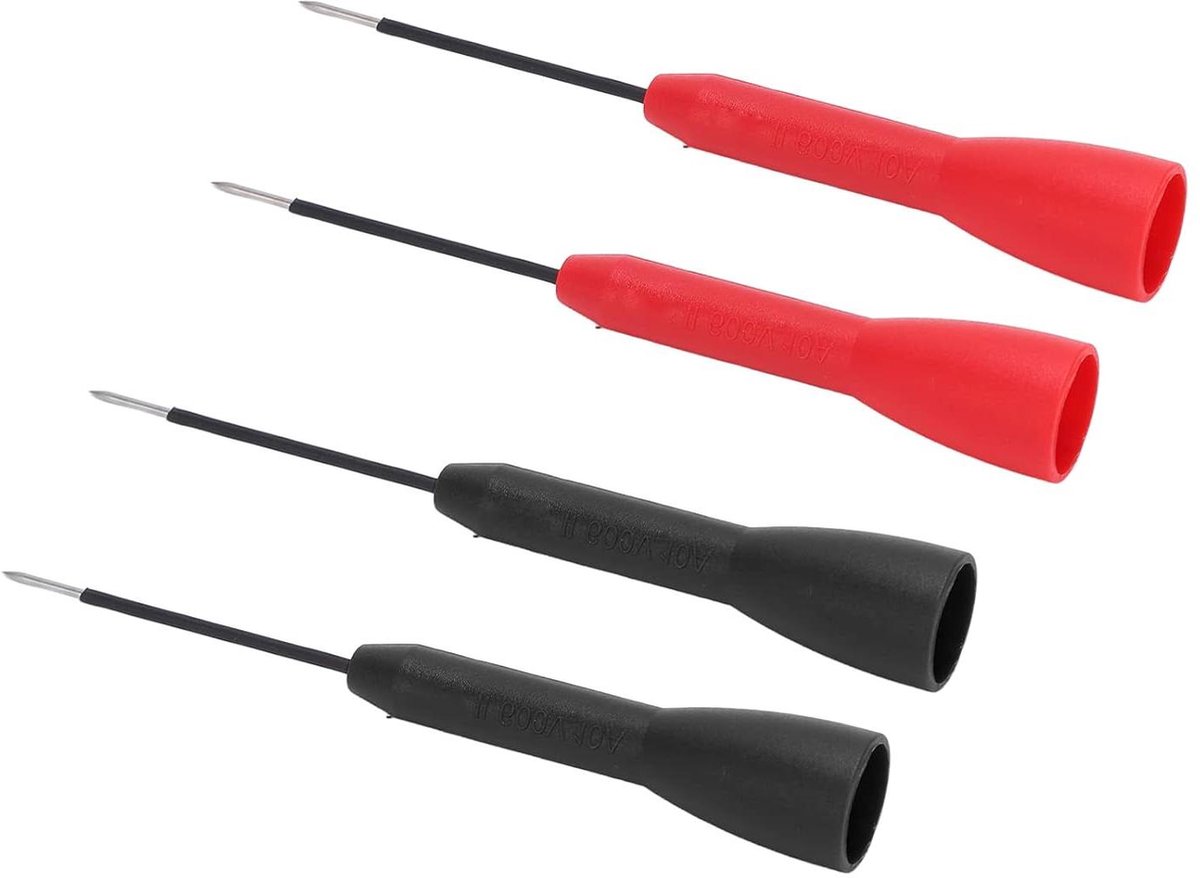 Testpennen Set - Meetkabels Sondes - Elektrisch Testen - Niet-destructief Ontwerp - CAT II 600V 10A - Rood Zwart