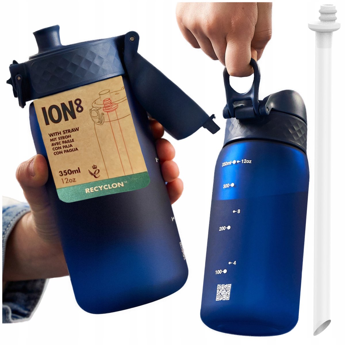 ION8 Bidon z słomką dla dzieci - 350ml, BPA-vrij, PZH-goedgekeurd