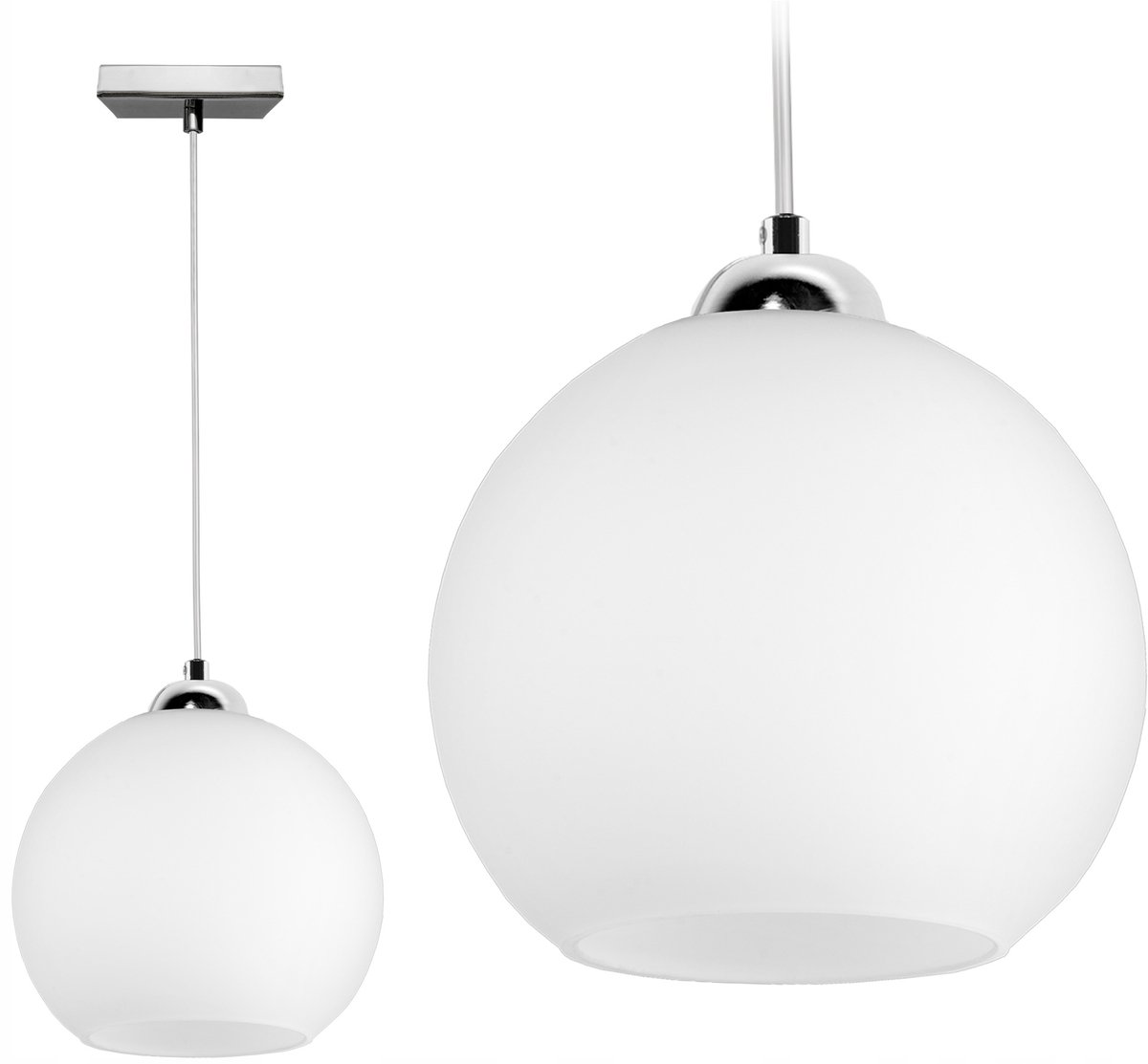 Moderne Hanglamp Plafond Chroom Glas Bol LED E27