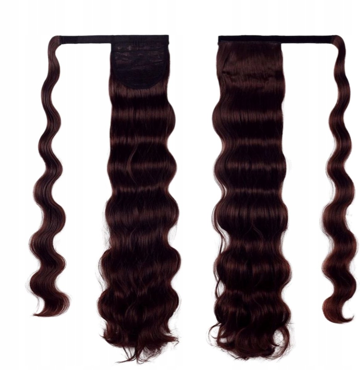 Matte Bruine Krullende Paardenstaart 60cm - Natuurlijk Lijkend Synthetisch Haar