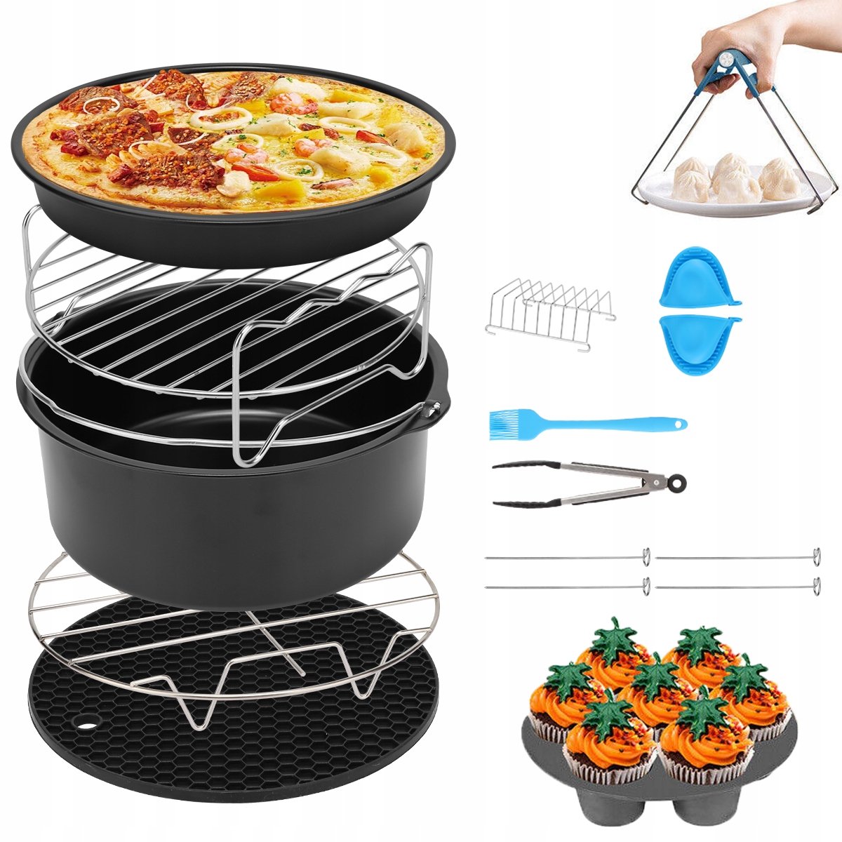 13-delige Airfryer Accessoireset - 7 Inch Keukengadgets