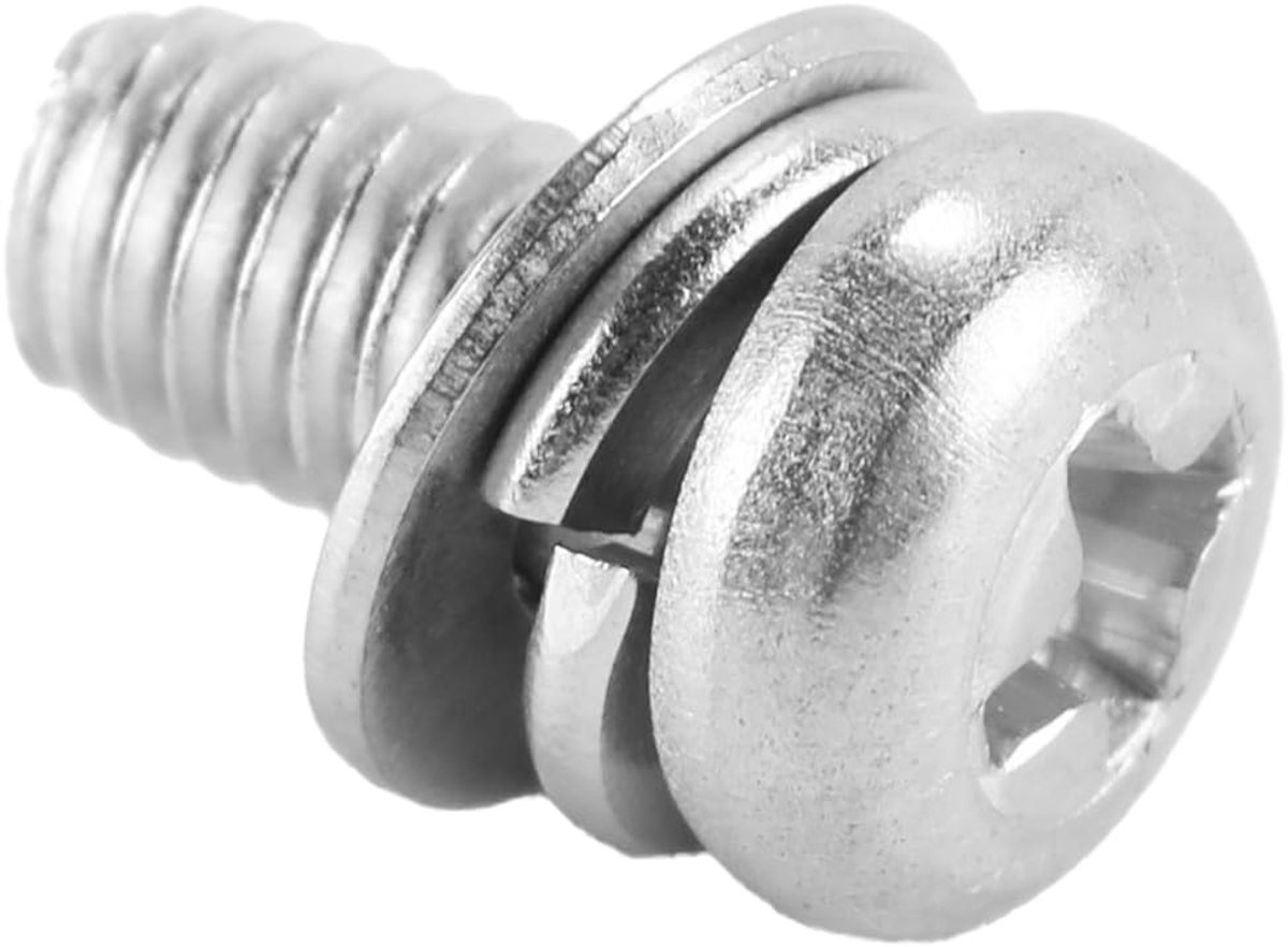 Dailygoods- Machineschroeven 10 stuks - Roestvrij Staal 304 - Kruiskop - Veerringen/Sluitringen - Draaddiameter 5 mm - Eenvoudige installatie - Schroeven