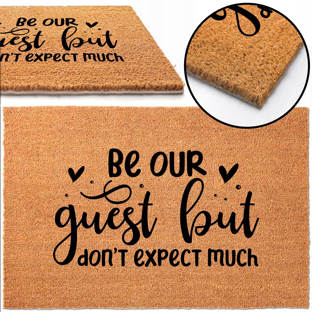 Kokosmat met tekst 'Be Our Guest' - 40x60 cm