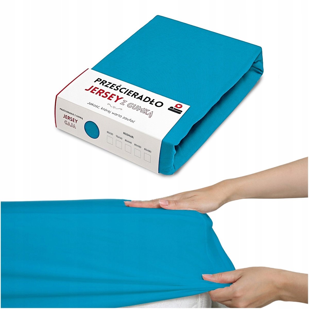 Jersey Hoeslake 80x180 cm met Elastiek - Gaja Turkse Blauw
