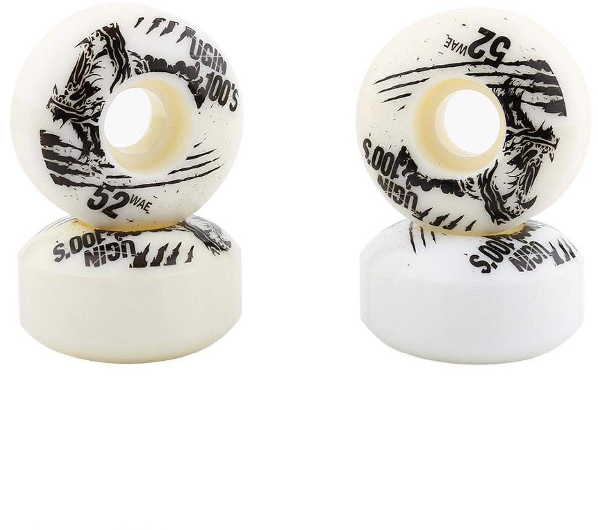 Dailygoods - Set van 4 PU Skateboardwielen 52mm x 30mm