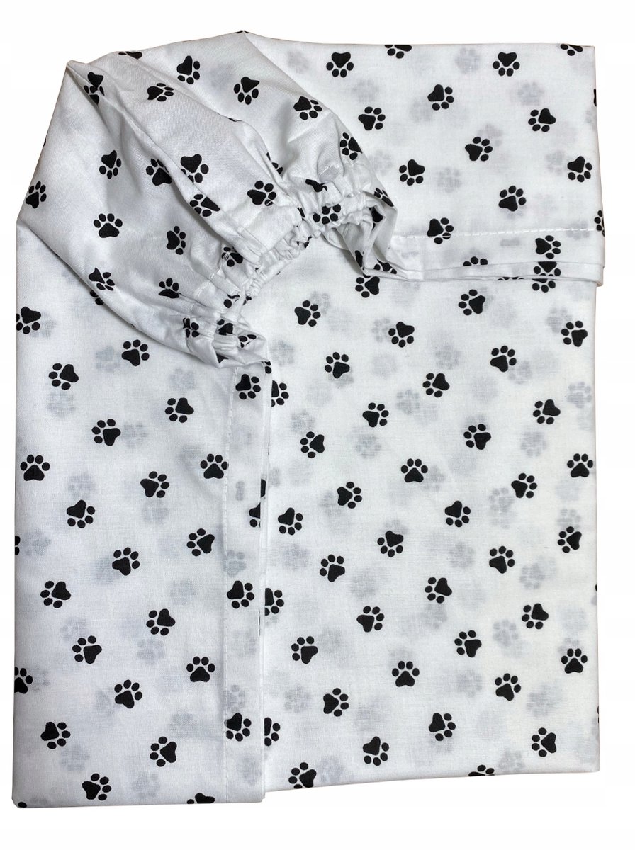 Hoeslaken met elastiek 160x80 cm - Kinderbed - Wit met pootjes