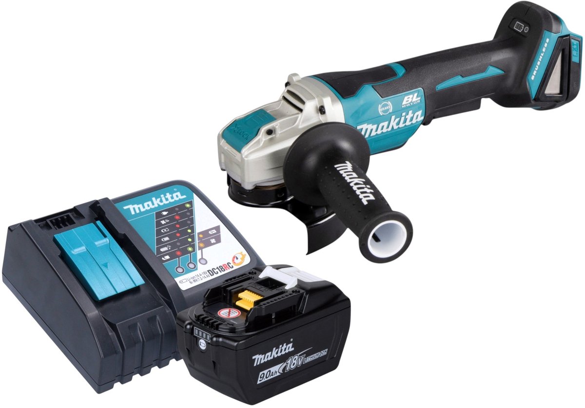Makita DGA 520 ZX1 Snoerloze haakse slijper 18 V 125 mm X-LOCK Brushless Solo - zonder accu, zonder lader