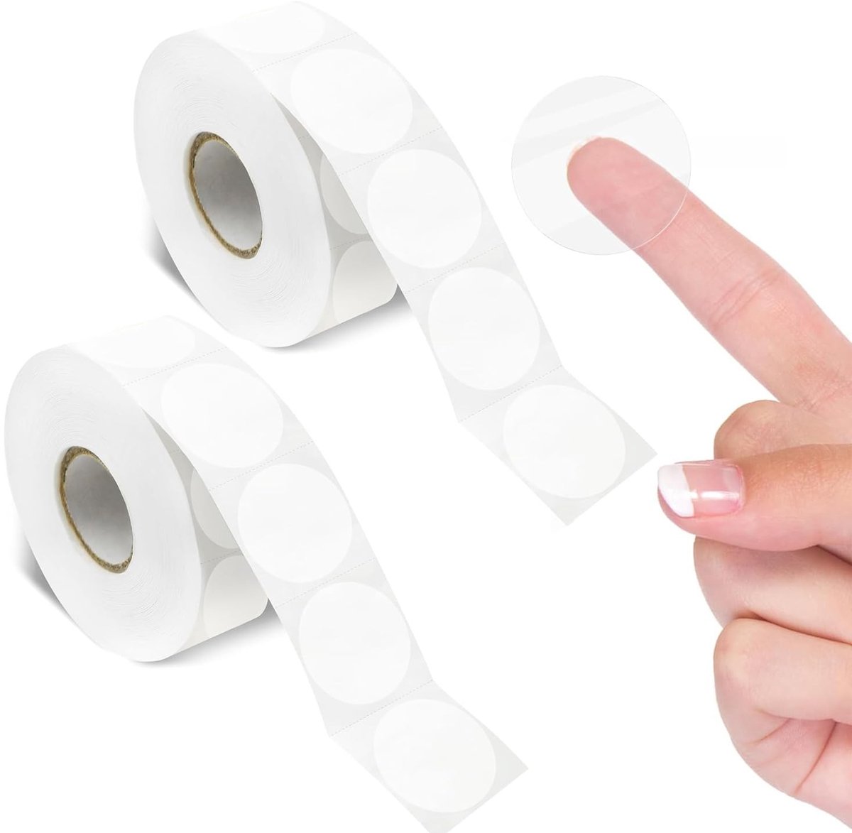 Dailygoods- Ronde Stickers Transparant - 1000 Stuks - 25 mm - Zelfklevend - Voor Verpakking - Voor Handwerk - Niet-giftig Materiaal - Afsluitstickers