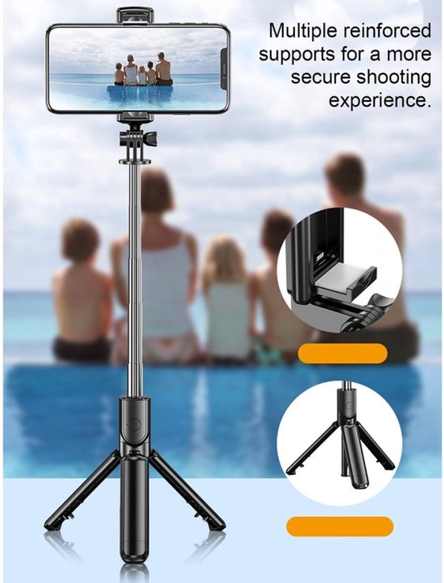 - Selfie Stick-statief - Lichtgewicht - Stabiel - Uitschuifbaar - Fotografie - Geschikt voor Smartphones