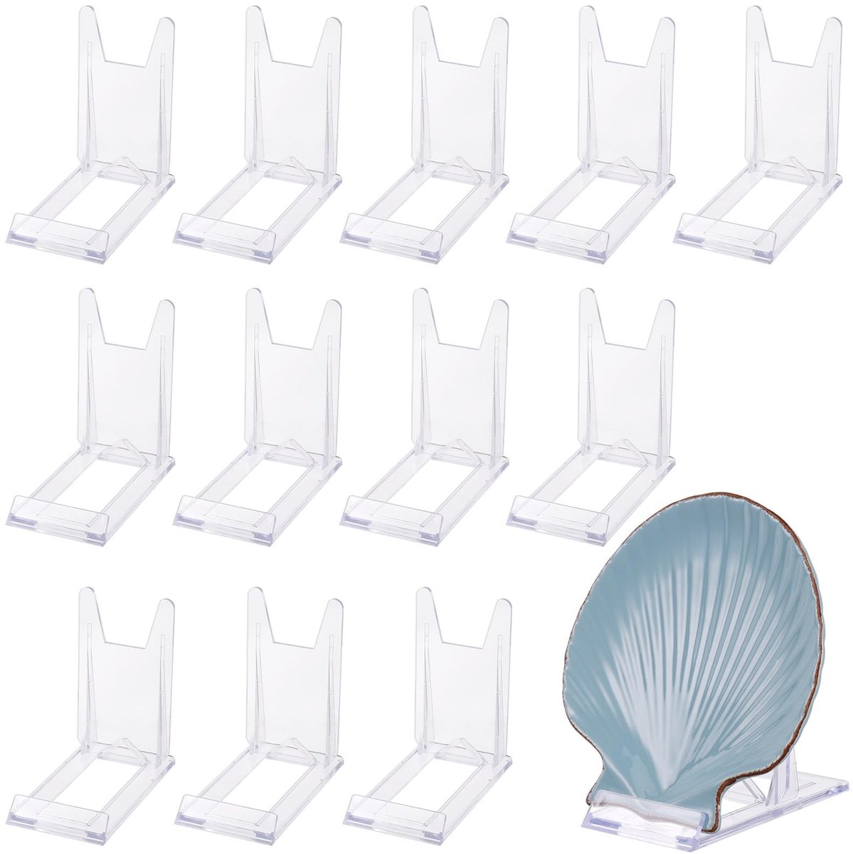 Dailygoods- Displaystandaard 12 stuks - Verstelbare Houder - Acryl - Multifunctionele Plaatstandaard - Voor Boeken/Foto's - Stevig en Praktisch - Boekenstandaard
