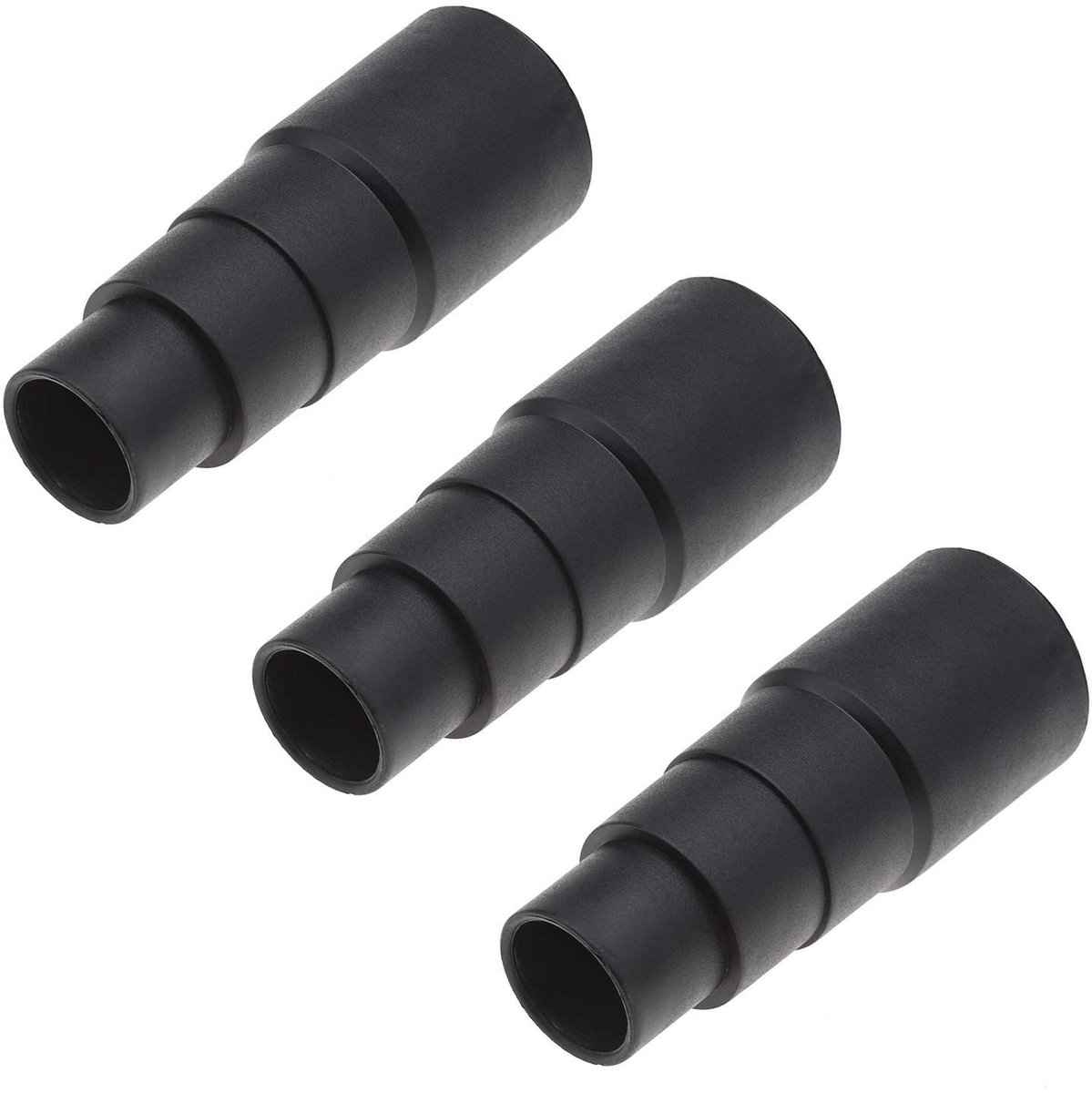Dailygoods - Stofzuiger Slang Adapters - 3 stuks - Universeel - Zwart - Stofafzuiger Attachment - Geschikt voor diverse stofzuigers - Kleur zwart