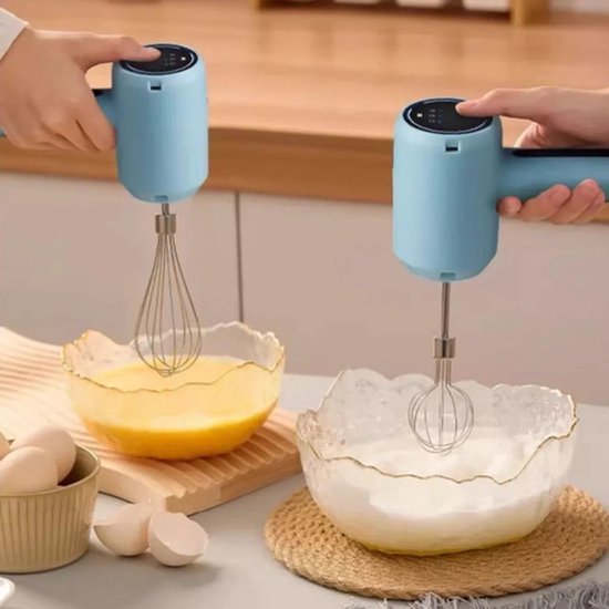 Draadloze elektrische eierklopper, handmixer, drie snelheden, USB-oplaadbare mixer, geschikt voor het bakken van pannenkoeken, draagbare eierklopper. van Merkloos — afbeelding 2