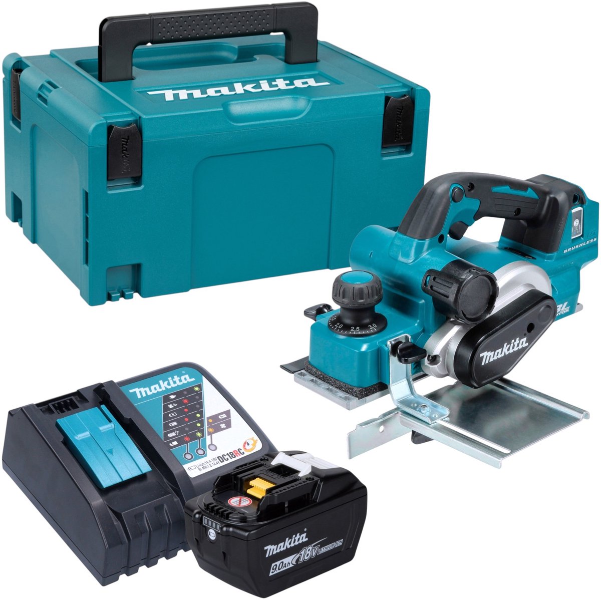 Makita DKP 181 Z Accu schaafmachine 82 mm 18 V Brushless Solo - zonder accu, zonder lader