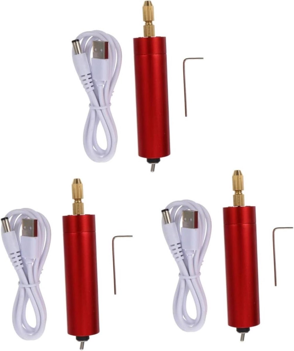 Elektrische Graveerset - Graveerpen Slijper - Ambachtelijke Projecten - Lichtgewicht Ontwerp - 12.5 x 2 cm - Donkerrood