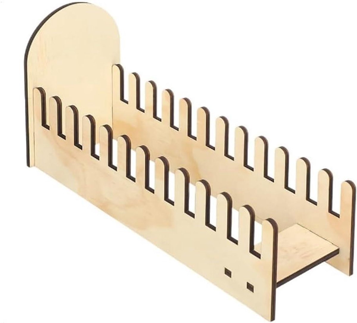 Houten Kaartenhouder - Bureau Organisator - Werkplek Opruimen - Eenvoudig Ontwerp - 35 x 45 x 20 cm - Natuurlijk Hout