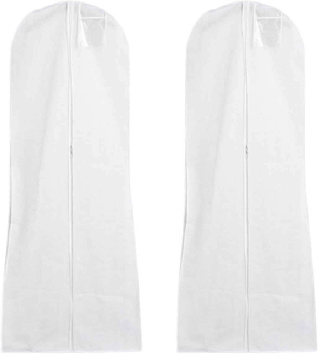 Bruidstas Hoezen - Jurk Beschermers - Kleding Opbergen - Stofvrij en Ademend - 2 Stuks - Wit